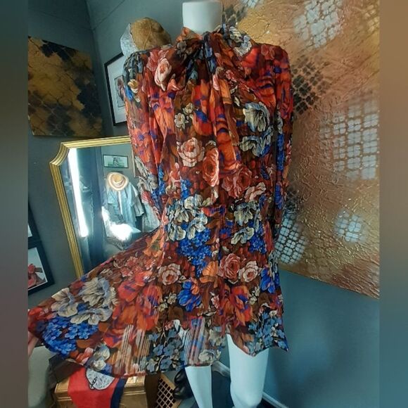 Zara Nwot Floral Chiffon Mini Dress - Picture 11 of 16